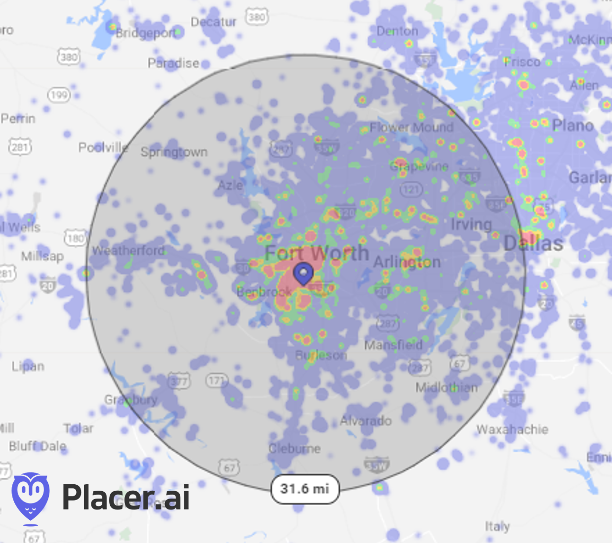 Location map by Placer.ai