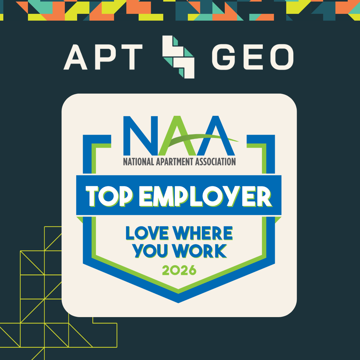 AptGeo Announced as 2026 NAA Top Employer